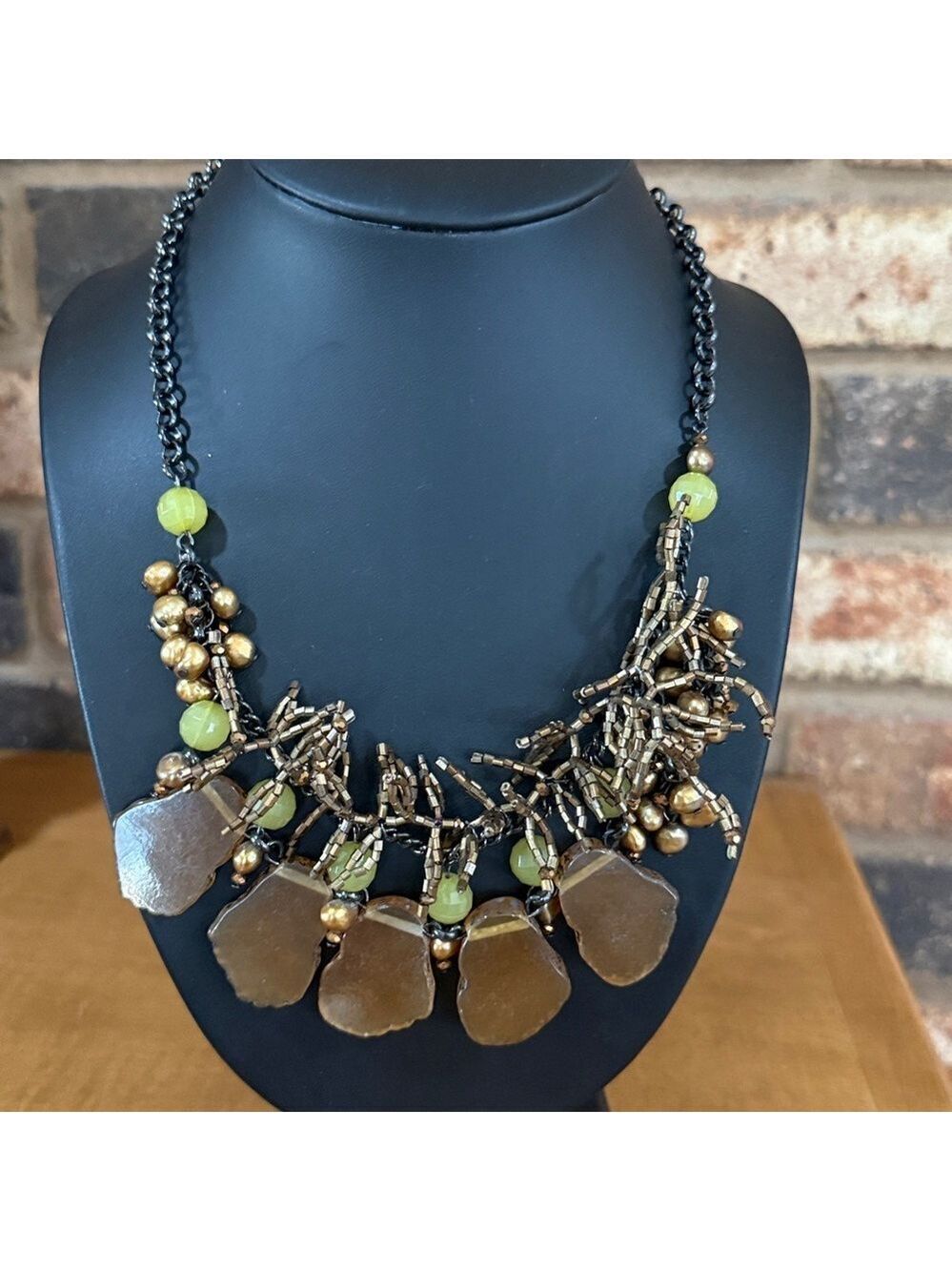 Coldwater Creek Necklace Nature Inspired Bead Stone And Glass Statement